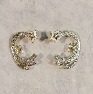 CHANEL Gold and Silver Star Earrings